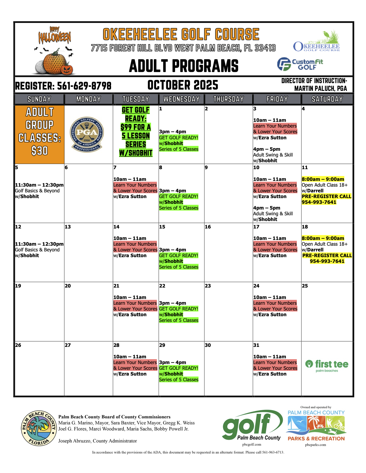 OKEE Adult calendar OCT 2025