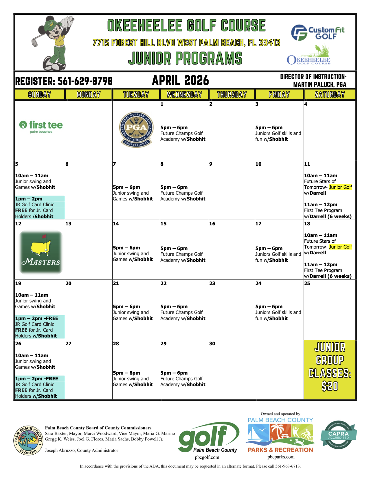 OKEE Junior calendar APR 2026