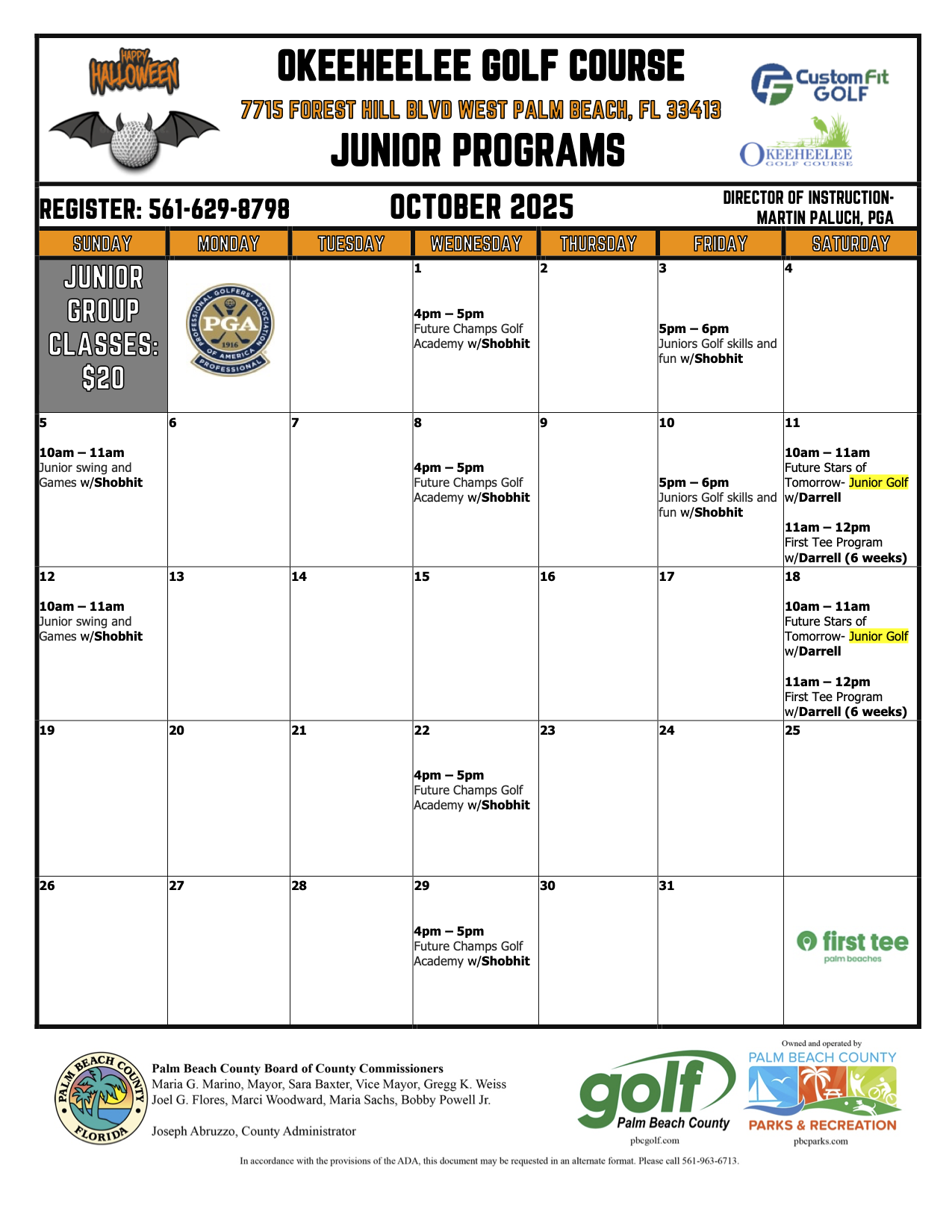 OKEE Junior calendar OCT 2025